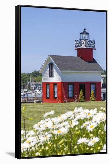 Old Lighthouse, on Lake Kalamazoo, Saugatuck, West Michigan, USA-Randa Bishop-Framed Stretched Canvas
