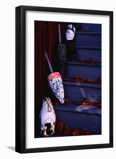 Old Lobster Buoys-George Oze-Framed Premium Photographic Print