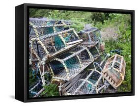 Old Lobster Pots at Catterline, Aberdeenshire, Scotland, United Kingdom, Europe-Mark Sunderland-Framed Stretched Canvas