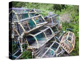 Old Lobster Pots at Catterline, Aberdeenshire, Scotland, United Kingdom, Europe-Mark Sunderland-Stretched Canvas