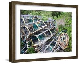 Old Lobster Pots at Catterline, Aberdeenshire, Scotland, United Kingdom, Europe-Mark Sunderland-Framed Premium Photographic Print