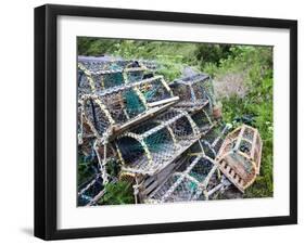 Old Lobster Pots at Catterline, Aberdeenshire, Scotland, United Kingdom, Europe-Mark Sunderland-Framed Premium Photographic Print