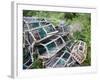 Old Lobster Pots at Catterline, Aberdeenshire, Scotland, United Kingdom, Europe-Mark Sunderland-Framed Photographic Print