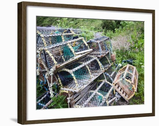 Old Lobster Pots at Catterline, Aberdeenshire, Scotland, United Kingdom, Europe-Mark Sunderland-Framed Photographic Print