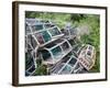 Old Lobster Pots at Catterline, Aberdeenshire, Scotland, United Kingdom, Europe-Mark Sunderland-Framed Photographic Print