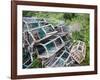 Old Lobster Pots at Catterline, Aberdeenshire, Scotland, United Kingdom, Europe-Mark Sunderland-Framed Photographic Print