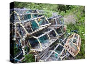 Old Lobster Pots at Catterline, Aberdeenshire, Scotland, United Kingdom, Europe-Mark Sunderland-Stretched Canvas