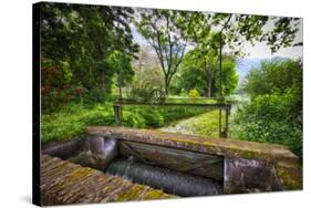 Old Lock on the Ninfa Creek-George Oze-Stretched Canvas