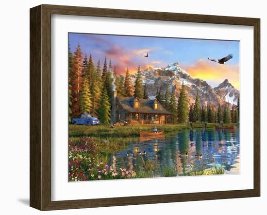 Old Log Cabin-Dominic Davison-Framed Art Print