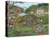 Old Log Church House-Carol Salas-Stretched Canvas