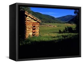 Old Log Homestead near Park City, Utah, USA-Howie Garber-Framed Stretched Canvas