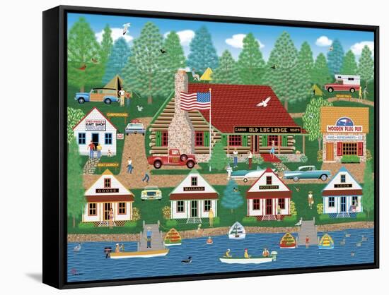 Old Log Lodge-Mark Frost-Framed Stretched Canvas