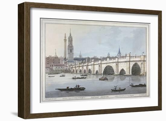 Old London Bridge, 1795-Joseph Constantine Stadler-Framed Giclee Print
