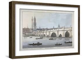Old London Bridge, 1795-Joseph Constantine Stadler-Framed Giclee Print