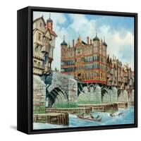 Old London Bridge-Peter Jackson-Framed Stretched Canvas