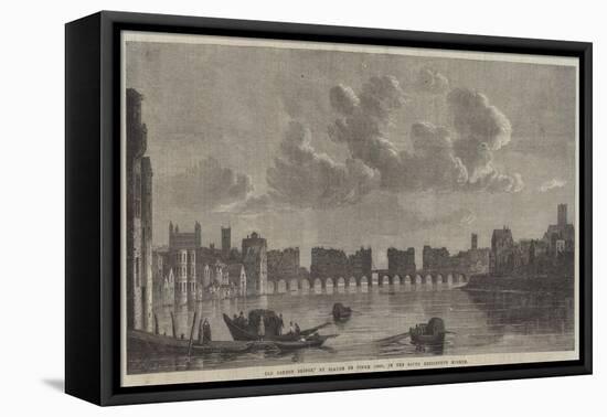 Old London Bridge-Claude de Jongh-Framed Stretched Canvas