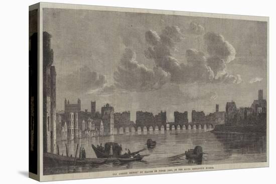 Old London Bridge-Claude de Jongh-Stretched Canvas