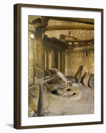 Old machinery to make olive oil at Arboretum, , Trsteno, , Dalmatia, Croatia-Merrill Images-Framed Photographic Print