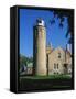 Old Mackinac Point Lighthouse, Mackinaw City, Michigan, USA-Michael Snell-Framed Stretched Canvas