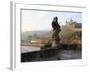 Old Main Bridge over River Main and Fortress Marienberg Behind, Wurzburg, Franconia, Bavaria, Germa-Hans Peter Merten-Framed Photographic Print