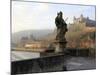 Old Main Bridge over River Main and Fortress Marienberg Behind, Wurzburg, Franconia, Bavaria, Germa-Hans Peter Merten-Mounted Photographic Print