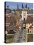 Old Main Bridge, Wurzburg, Bavaria, Germany-Walter Bibikow-Stretched Canvas