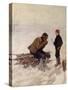 Old man and a boy on the ice-Erik Theodor Werenskiold-Stretched Canvas