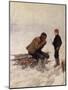 Old man and a boy on the ice-Erik Theodor Werenskiold-Mounted Giclee Print