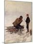 Old man and a boy on the ice-Erik Theodor Werenskiold-Mounted Giclee Print