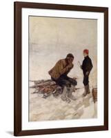 Old man and a boy on the ice-Erik Theodor Werenskiold-Framed Giclee Print