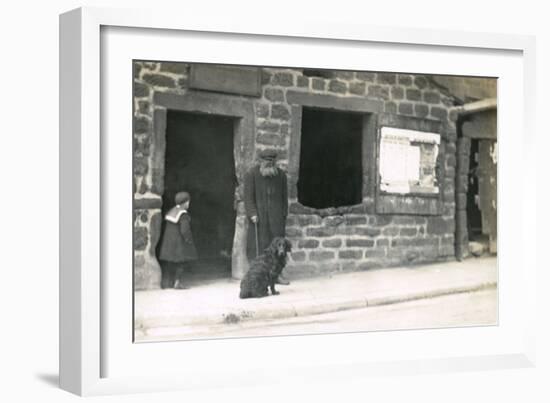 Old Man and a Dog on a Street-null-Framed Photographic Print