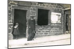 Old Man and a Dog on a Street-null-Mounted Photographic Print