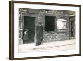 Old Man and a Dog on a Street-null-Framed Photographic Print