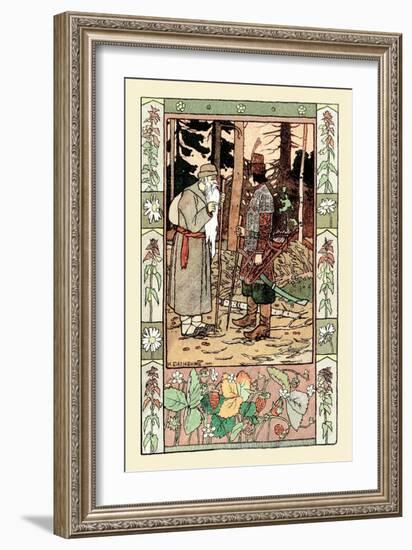 Old Man and Archer-Ivan Bilibin-Framed Art Print