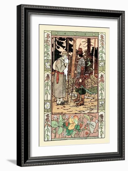 Old Man and Archer-Ivan Bilibin-Framed Art Print