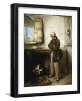 Old Man and Dog, Circa 1855-Domenico Induno-Framed Giclee Print