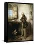 Old Man and Dog, Circa 1855-Domenico Induno-Framed Stretched Canvas