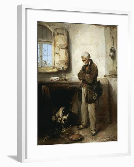 Old Man and Dog, Circa 1855-Domenico Induno-Framed Giclee Print