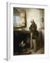 Old Man and Dog, Circa 1855-Domenico Induno-Framed Giclee Print