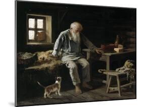 Old Man and his Cat, 1887-Ivan Andreivich Pelevin-Mounted Giclee Print