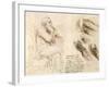 Old Man and Water Studies, 1513-Leonardo da Vinci-Framed Giclee Print