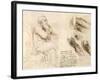 Old Man and Water Studies, 1513-Leonardo da Vinci-Framed Giclee Print