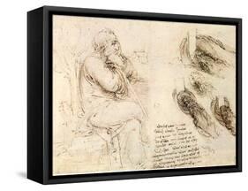 Old Man and Water Studies, 1513-Leonardo da Vinci-Framed Stretched Canvas