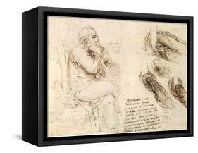 Old Man and Water Studies, 1513-Leonardo da Vinci-Framed Stretched Canvas