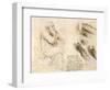 Old Man and Water Studies, 1513-Leonardo da Vinci-Framed Giclee Print