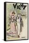 Old Man and Young Girl Walking, Advertisement for Vichy-null-Framed Stretched Canvas