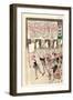 Old Man Carrying a Flag Is Leading a Group of Male Citizens in a Procession at Night-Kobayashi Kiyochika-Framed Giclee Print
