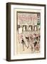 Old Man Carrying a Flag Is Leading a Group of Male Citizens in a Procession at Night-Kobayashi Kiyochika-Framed Premium Giclee Print