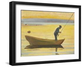 Old Man Fishing from a Boat-Michael Ancher-Framed Giclee Print