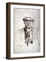 Old Man in a Flat Cap, 1916-Anna Lea Merritt-Framed Giclee Print